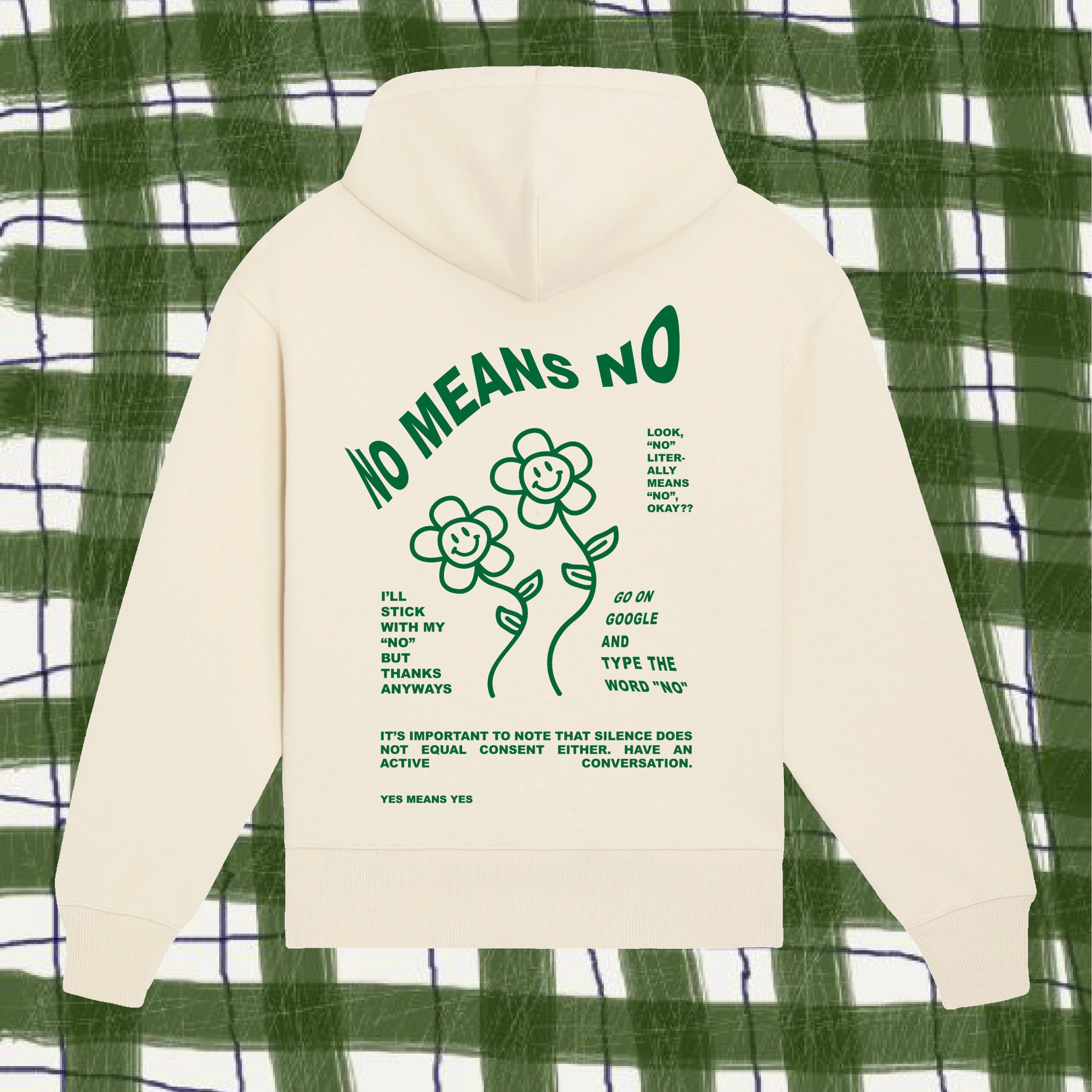 NO MEANS NO HOODIE NATURAL RAW